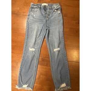 Abercrombie & Fitch Ankle Jean Women's Size 26 Button Fly Blue Denim